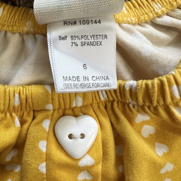 Lily Bleu Girls Sz 6 2 Piece Pants Set Yellow Heart Stretchy - Picture 14 of 14
